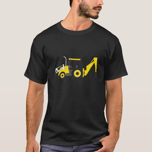 リトルワーカー建築バックホウトラクター Tシャツ (正面)