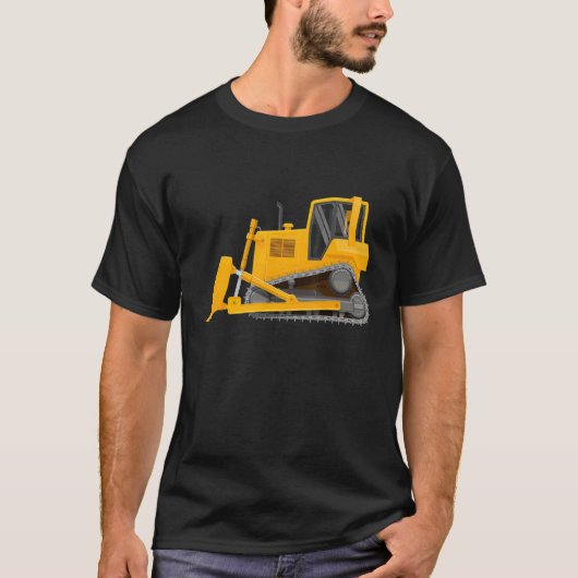 リトルワーカー建築ブルドーザー掘削機トラ Tシャツ (正面)