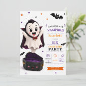 リトルヴァンパイアコスチューム - パーティーハロウィン誕生日 招待状 (スタンド正面)