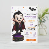 リトルヴァンパイアコスチューム - パーティーハロウィン誕生日 招待状 (スタンド正面)
