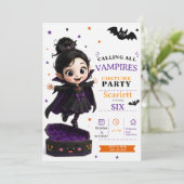 リトルヴァンパイアコスチューム - パーティーハロウィン誕生日 招待状 (スタンド正面)