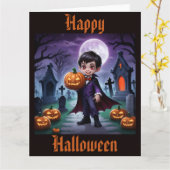 リトルヴァンパイアハロウィンカード カード (黄色い花)