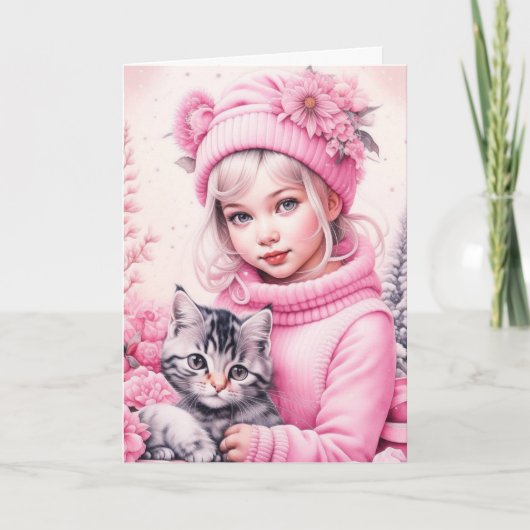 リトルヴィンテージガールアンドスイートキッテンジョユーヌエル カード (正面)