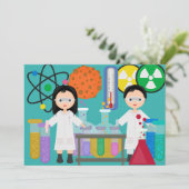 リトル不機嫌サイエンティスト誕生日招待状 招待状 (スタンド正面)