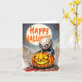 リトル不気味バいけなンパイアハッピーハローウィン カード (黄色い花)