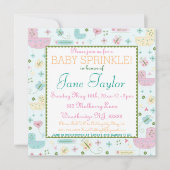 リトル乳母車ベビー散水 招待状 (正面)