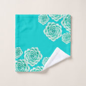 リトル多肉性ライトティール（緑がかった色）アート バスタオルセット (ウォッシュタオル)