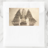 リトル失ったエンジェルスケッチデザイン 長方形シール (バッグ)