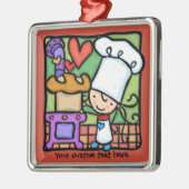 リトル女の子らしはパンを焼くのが大好きDK RUST メタルオーナメント (左)