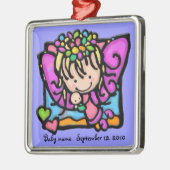 リトル女の子らしエンジェルのベビー メタルオーナメント (左)