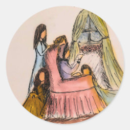 リトル女子読レターステッカー ラウンドシール