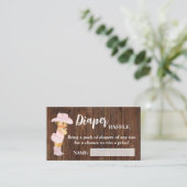 リトル女性のカーボーイおむつラッフルチケットベビーシャワー プレイスカード (スタンド正面)