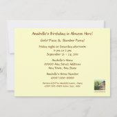 リトル女性のカーボーイとフェザードフレンド-誕生日 招待状 (裏面)