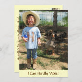 リトル女性のカーボーイとフェザードフレンド-誕生日 招待状 (正面/裏面)