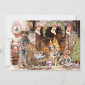 リトル女性のカーボーイと彼女のBFFureverホリデーカード シーズンカード (正面)