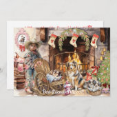 リトル女性のカーボーイと彼女のBFFureverホリデーカード シーズンカード (正面/裏面)