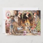 リトル女性のカーボーイと彼女のBFFureverホリデーカード シーズンカード (正面)