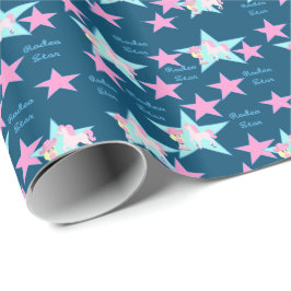 リトル女性のカーボーイと馬 ラッピングペーパー