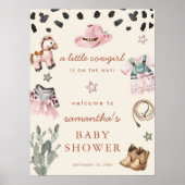 リトル女性のカーボーイは途中の女の子の赤ちゃんシャワー歓迎 ポスター (正面)