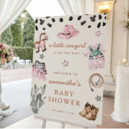 リトル女性のカーボーイは途中の女の子の赤ちゃんシャワー歓迎 ポスター