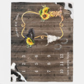 リトル女性のカーボーイウェスタン |ベビーマイルストーン毛布 フリースブランケット (正面)