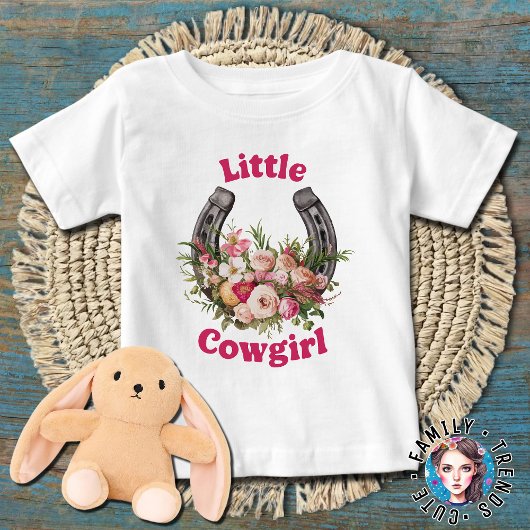 リトル女性のカーボーイウェスタン ベビーTシャツ