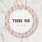 リトル女性のカーボーイウエスタンピンクガールベビーシャワー フェイバータグ (裏面)