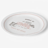 リトル女性のカーボーイウエスタンピンクガールベビーシャワー ペーパープレート (アングル)