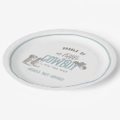 リトル女性のカーボーイウエスタンブルーボーイベビーシャワー ペーパープレート (アングル)