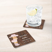 リトル女性のカーボーイウエスタンベビーシャワーパーティーデコール スクエアペーパーコースター (インサイチュ)