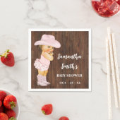 リトル女性のカーボーイウエスタンベビーシャワーパーティーデコール スタンダードカクテルナプキン (インサイチュ)