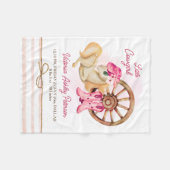 リトル女性のカーボーイウマ誕生統計ベビーブランケット フリースブランケット (正面(横))