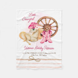 リトル女性のカーボーイウマ誕生統計ベビーブランケット フリースブランケット