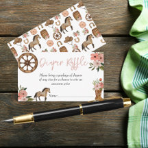 リトル女性のカーボーイオンウェイベビーシャワーおむつラッフル