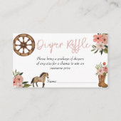 リトル女性のカーボーイオンウェイベビーシャワーおむつラッフル エンクロージャーカード (正面)