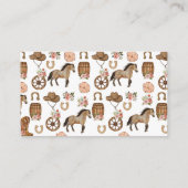 リトル女性のカーボーイオンウェイベビーシャワーベビーブック エンクロージャーカード (裏面)