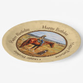 リトル女性のカーボーイオンウシホースイエロー ペーパープレート (アングル)