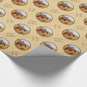 リトル女性のカーボーイオンキャトルホースイエロー ラッピングペーパー (角)