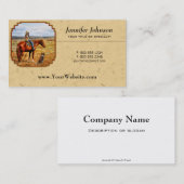 リトル女性のカーボーイオンキャトルホースイエロー 名刺 (正面/裏面)