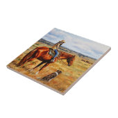 リトル女性のカーボーイオンキャトルホース タイル (側面)