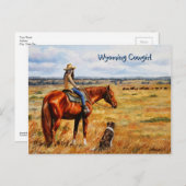 リトル女性のカーボーイオンキャトルホース ポストカード (正面/裏面)