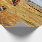 リトル女性のカーボーイオンキャトルホース ラッピングペーパー (角)