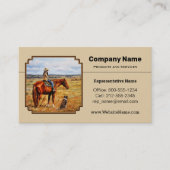 リトル女性のカーボーイオンキャトルホース 名刺 (正面)