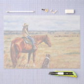 リトル女性のカーボーイオンキャトルホース 薄葉紙 (クラフト)