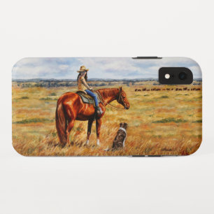 リトル女性のカーボーイオンキャトルホース iPhone XRケース