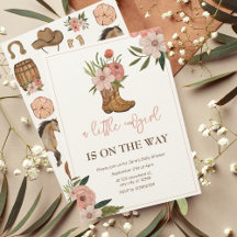 リトル女性のカーボーイオンザウェイベイビーシャワー