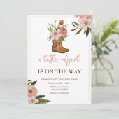 リトル女性のカーボーイオンザウェイベイビーシャワー 招待状 (スタンド正面)