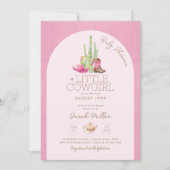 リトル女性のカーボーイオンザウェイベビーシャワー招待状 招待状 (正面)