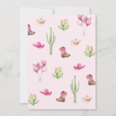 リトル女性のカーボーイオンザウェイベビーシャワー招待状 招待状 (裏面)