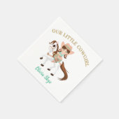 リトル女性のカーボーイオンホースガールズウェスタン誕生日 スタンダードカクテルナプキン (角)